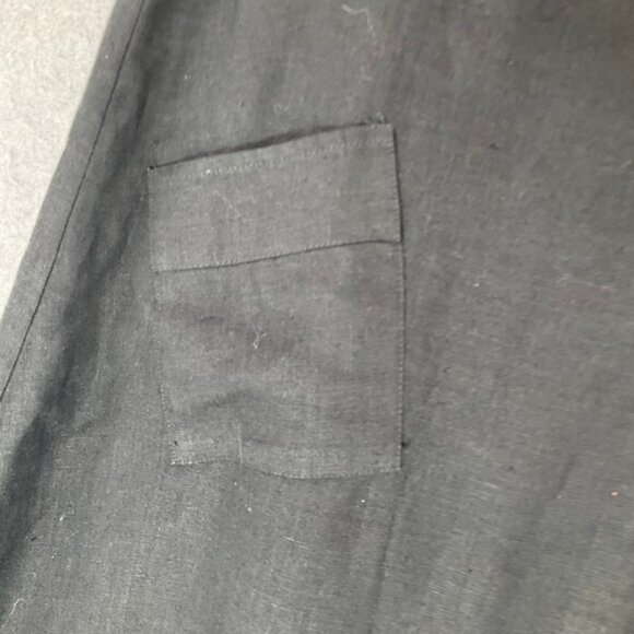 FLAX‎ Linen Skirt Elastic Waist Midi Casual Black Skirt Sz P (XS) Lagenlook - Picture 3 of 9